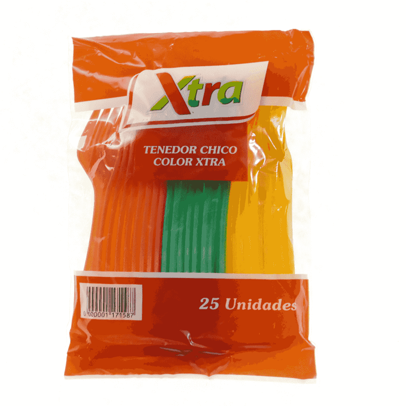 Tenedor-Chico-De-Colores-Desechables-Super-Xtra-25-Un