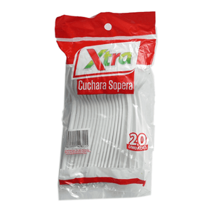 Cubiertos desechables Super Xtra 20 UND Cucharas Sopera Plásticas