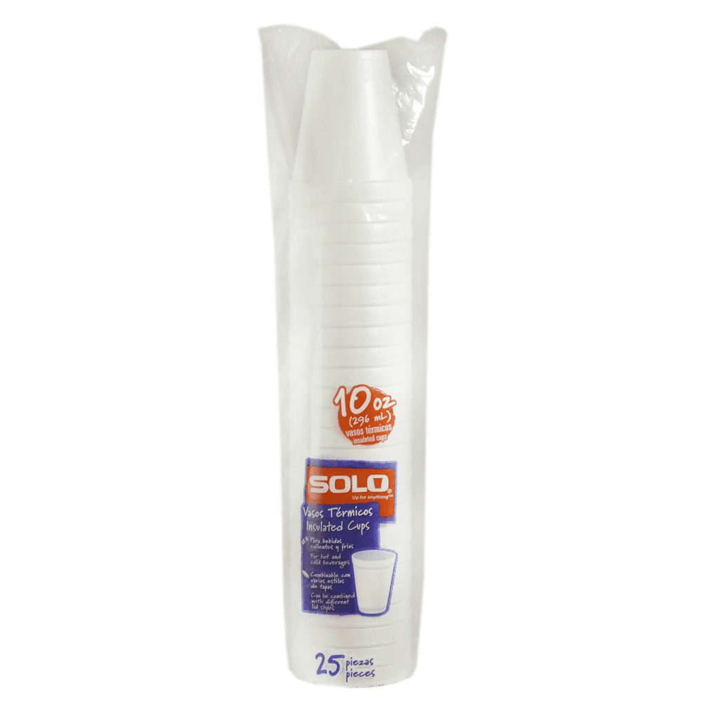 Vasos Térmicos Foam 240 ml con Tapa (25 Uds)