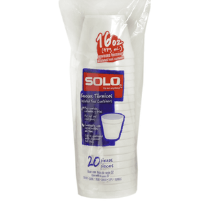 Envase desechable Solo 20 UN Envase de Foam 16 Oz.