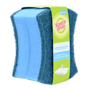 Esponja Scotch Brite Limpieza Delicada Cero Rayas Baño  2 und