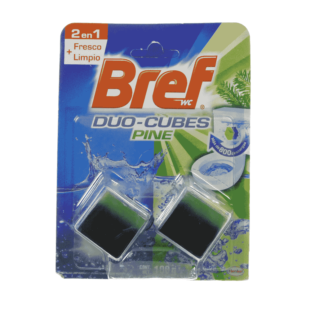 Pastillas limpiadoras Bref WC 2 en 1 duo-cubes hygiene 100 g