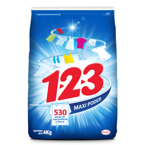 Detergente  123  4000 Gr en polvo Maxi Efecto