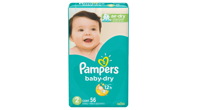 Comprar Pañales Pampers Baby-Dry Talla 2, 5-kg - 56Uds