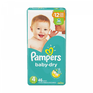 Pañales De Bebé Pampers Baby Dry Talla 4 46 Und
