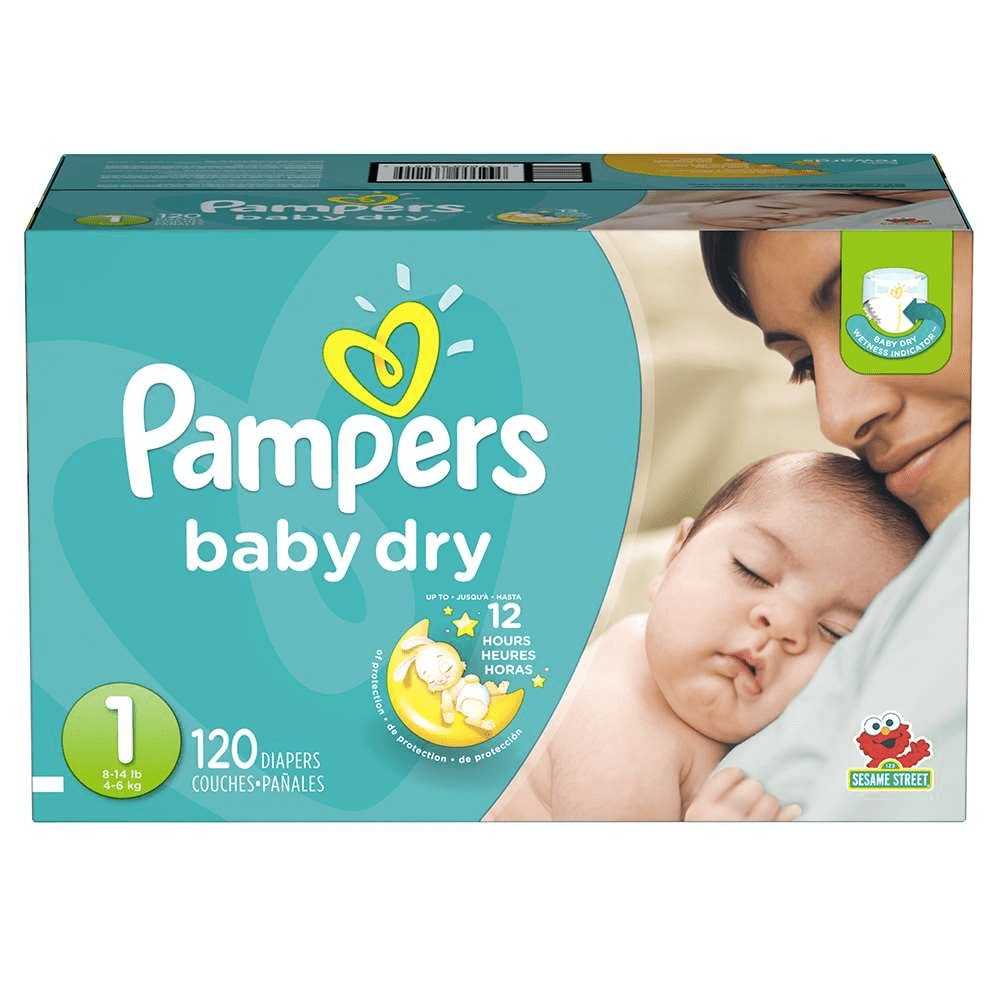 Pañales Desechables Pampers 120 Und Baby Dry Talla 1