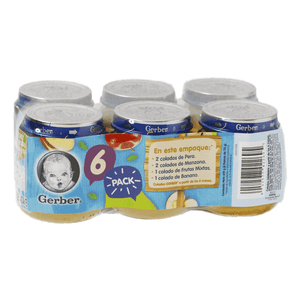 Colados 6 Pack Variado Gerber 678 Gr Frasco De Cristal Paso #2 6 Pack