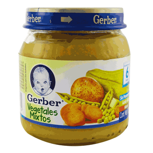 Puré Mixto De Vegetales Gerber 113 Gr Frasco De Cristal