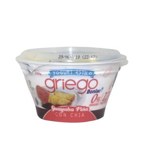 Yogurt Griego Bonlac 209 Ml Guayaba Piña Con Chia