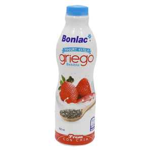 Yogurt Griego Bonlac 800 Ml Bebible Fresa Con Chia