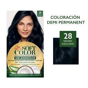 Kit Tinte Para Cabello Soft Color 35 Gr Negro Azulado No 28