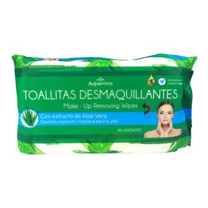 Toalla Desmaquillante Aquavera 80 Und Aloe Vera