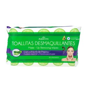 Toalla Desmaquillante Aquavera 80 Und Pepino