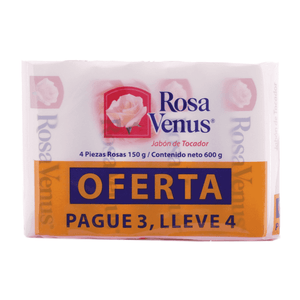 Jabón De Aseo Corporal En Barra Rosa Venus 150 gr Rosa