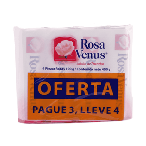 Jabón De Aseo Corporal En Barra Rosa Venus 100 gr Rosa