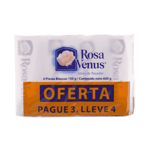 Jabón De Aseo Corporal En Barra Rosa Venus 150 gr Blanco