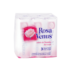 Jabón De Aseo Corporal En Barra Rosa Venus 150 gr Rosado 3 Pack