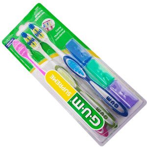 Cepillo Dental Gum 3 Pack Cerdas Suaves Supreme