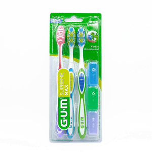 Cepillo Dental Gum 3 Und Limpieza Y Proteccion Garantizada Cerdas Suaves