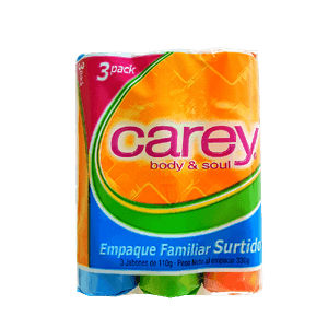 Jabón De Aseo Corporal En Barra Carey 110 gr 3 Pack Surtido