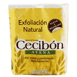 Jabón De Aseo Corporal En Barra Cecibon 110 gr Avena 3 Pack