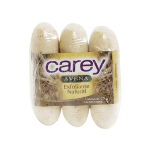 Jabón De Aseo Corporal En Barra Carey 125 gr Avena Exfoliante 3 Pack