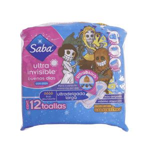 Toallas Femenina Saba 12 Un Ultra Invisble Con Alas