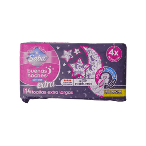 Toallas Femenina Saba 14 Und Nocturnas Con Alas Exta Largas