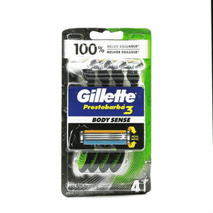 Prestobarba Para Cuerpo Gillette 4 Und Lubricante Para Piel Sensible