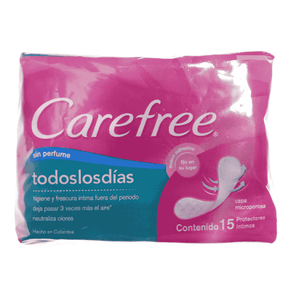 Protectores Diarios Femeninos Carefree 15 Und Brisa Sin Perfume Jyj