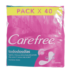 Protectores Diarios Femeninos Carefree 40 Und Triple Frescura Jyj