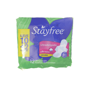 Toalla Femenina Stayfree 12 Un Ultra Delgada