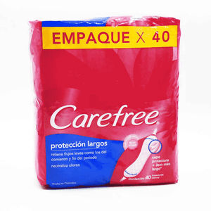 Protectores Diarios Femeninos Carefree 40 Und Diarios Largos Jyj