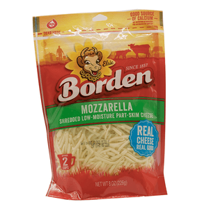 Queso Rallado Mozzarella Borden 8 Oz