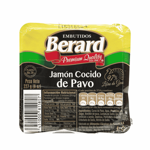 Jamón Cocido Pavo Berard 227 gr En Paquete