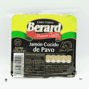 Jamón Cocido Pavo Berard 170 gr En Paquete