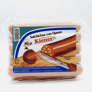 Salchicha Con Queso Kiener 454 gr En Paquete