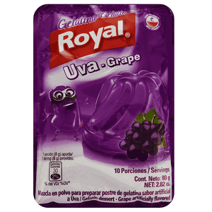 Gelatina Sobres Royal 80 gr Uva -grape