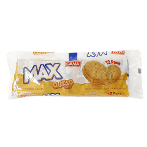 Galleta Salada Gama 408 gr Max Queso