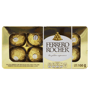 Chocolate Ferrero Rocher 100 G Con Avellana Y Relleno Cremoso