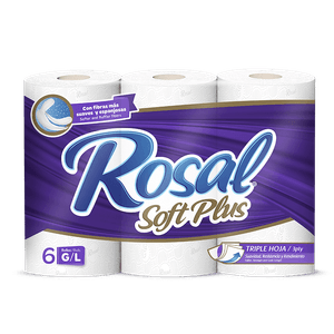 Papel Higiénico Rosal 6 ROLLOS Triple Hoja Tamaño G