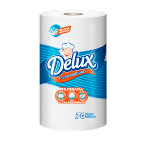 Papel Toalla Delux 1 ROLLO Blanco 70 Dobles Hojas