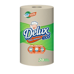Papel Toalla Delux 1 ROLLO Natural 70 Dobles Hojas