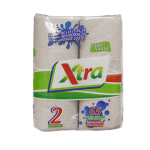 Papel Toalla Xtra 65H 2 Rollos Natural