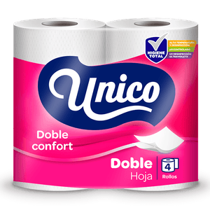 Papel Higiénico Unico 4 ROLLOS Doble Confort