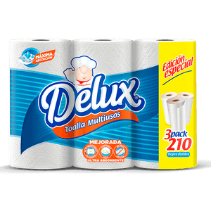 Papel Toalla Delux 3 ROLLOS Blanco