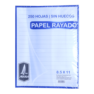 Aguila Papel Rayado Hueco 8.5X11 250 Hojas