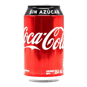 Soda Coca Cola  Sin Azúcar   Lata  354 Ml