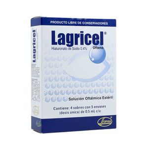 Lagricel Solución Oftálmologica Estéril 4 Sobre Con 5 Envases