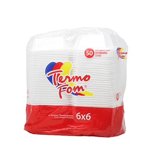 Envase desechable Termofom 50 UND Envase de Hamburguesa de Foam